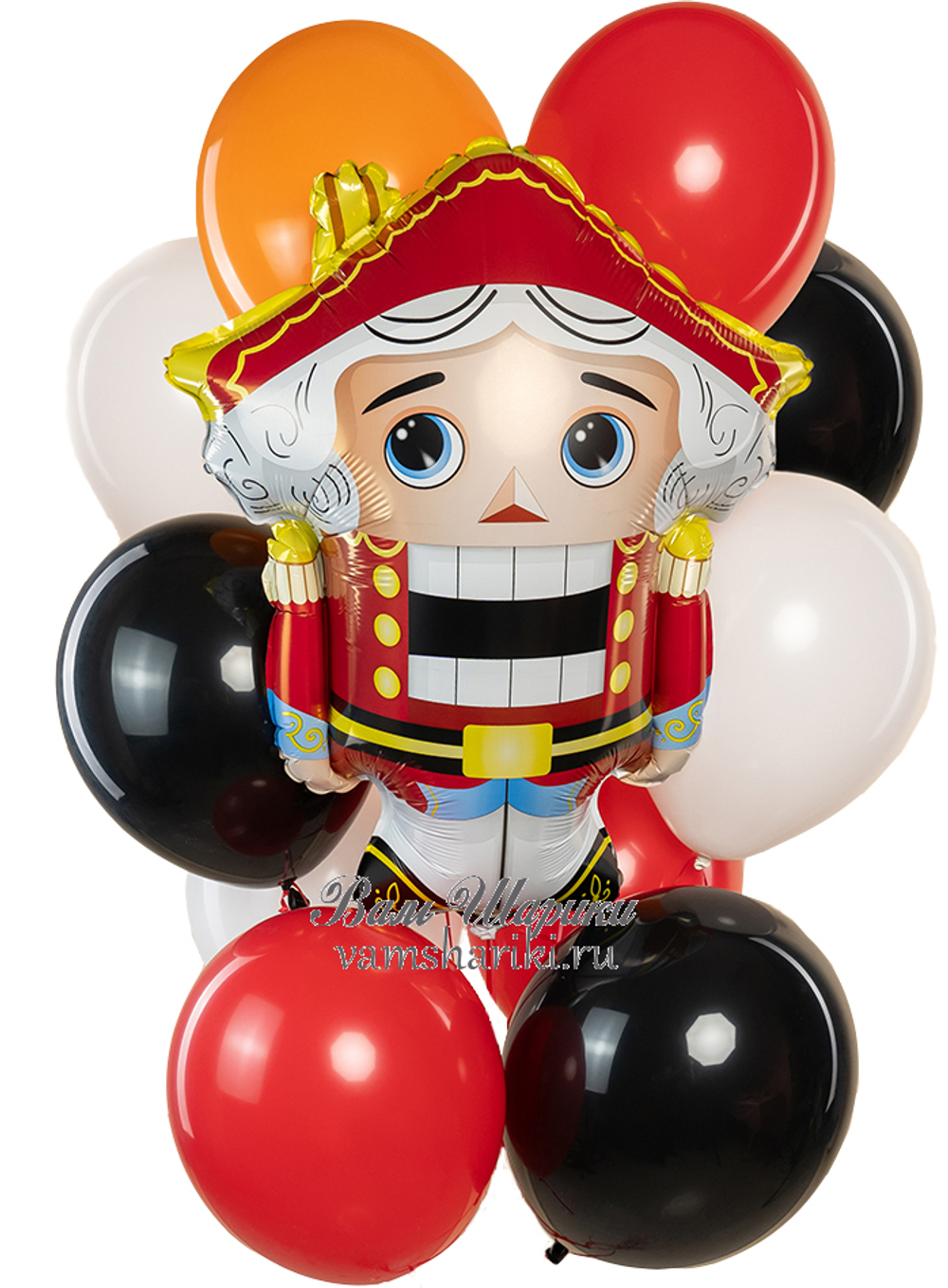 Купить набор шаров с гелием с рождественским щелкунчиком в подарок