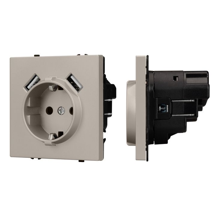 Механизм розетки с USB зарядкой SCT-NOBE-MUAA-SFPL-CA (230V, 16A) Arlight 059442