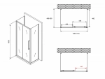 Душевой уголок ABBER Schwarzer Diamant 110х50 AG30110BH-S50B-S50B стекло прозрачное/профиль черный