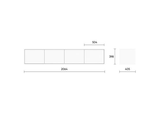 Тумба Hub 4 двери подвесная (белый, натуральный)