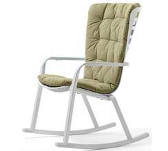 Кресло-качалка с подушкой Folio, белый, зеленый
