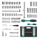 Набор инструментов 1/2", 1/4", CrV, 12 гранные головки, пластиковый кейс, 109 предмета Stels