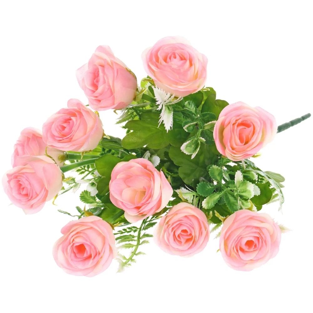 Искусственные цветы «Розовый букет» 42см 10 цветков розовые