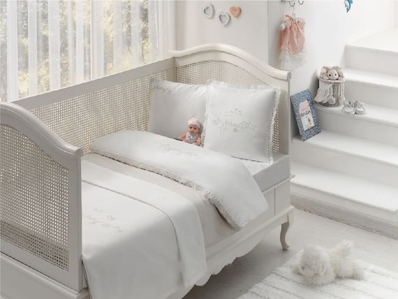 Детское постельное белье COUPLE BEBE бежевый ранфорс deluxe TIVOLYO HOME Турция