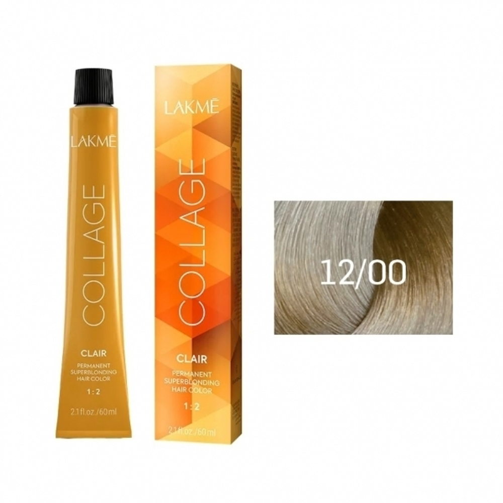 Lakme Collage Крем-краска для волос, 12/00 Суперосветляющий натуральный, 60 мл