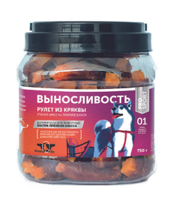 Лакомство для собак "Грин Кьюзин" GREEN QZIN ВЫНОСЛИВОСТЬ (Сушеное утиное мясо на ломтике батата) 750гр