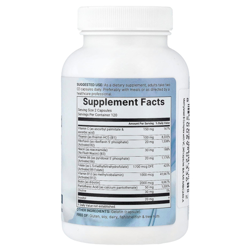 Micro Ingredients, комплекс чистых метилированных витаминов группы B с витамином C, 240 капсул