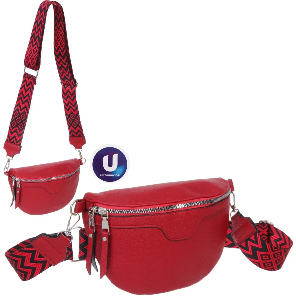 Сумка женская через плечо «ИМАНИ», цвет бордовый, три кармана, 24*19*7*5см (лейбл Ultramarine)