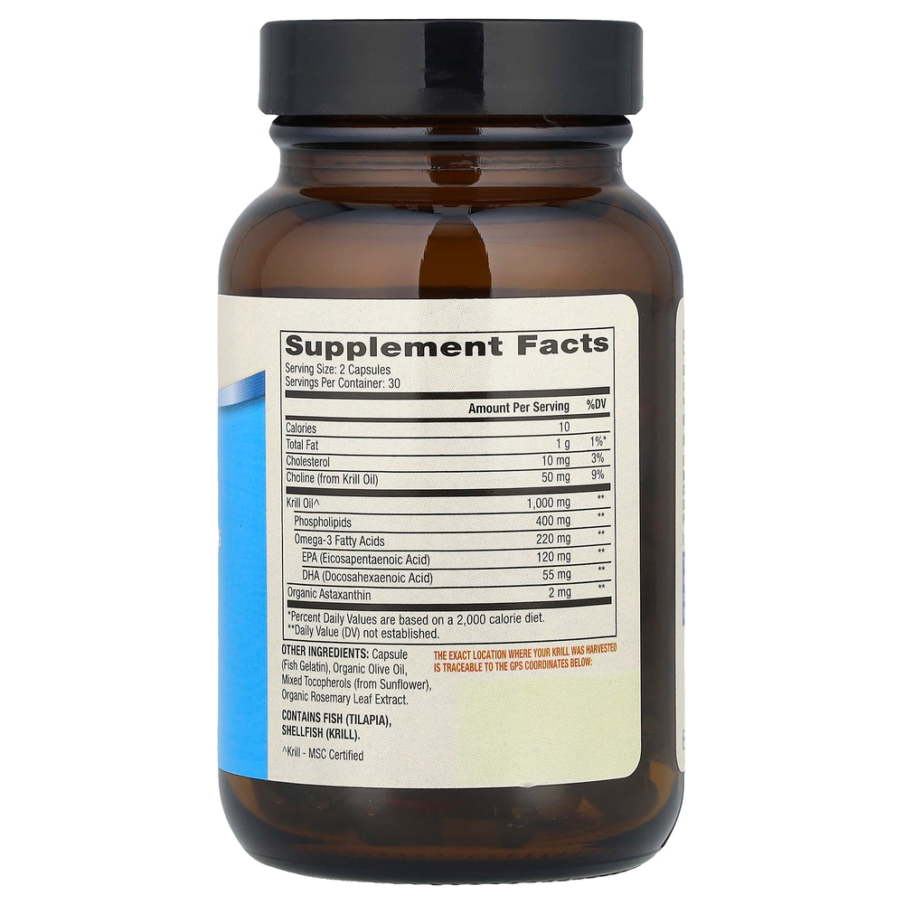 Dr. Mercola, масло антарктического криля, 60 капсул