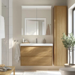 Тумба для раковины - ÄNGSJÖN АNGSJОN IKEA/ ЭНГСЬЕН ИКЕА,  100х63 см, под беленый дуб