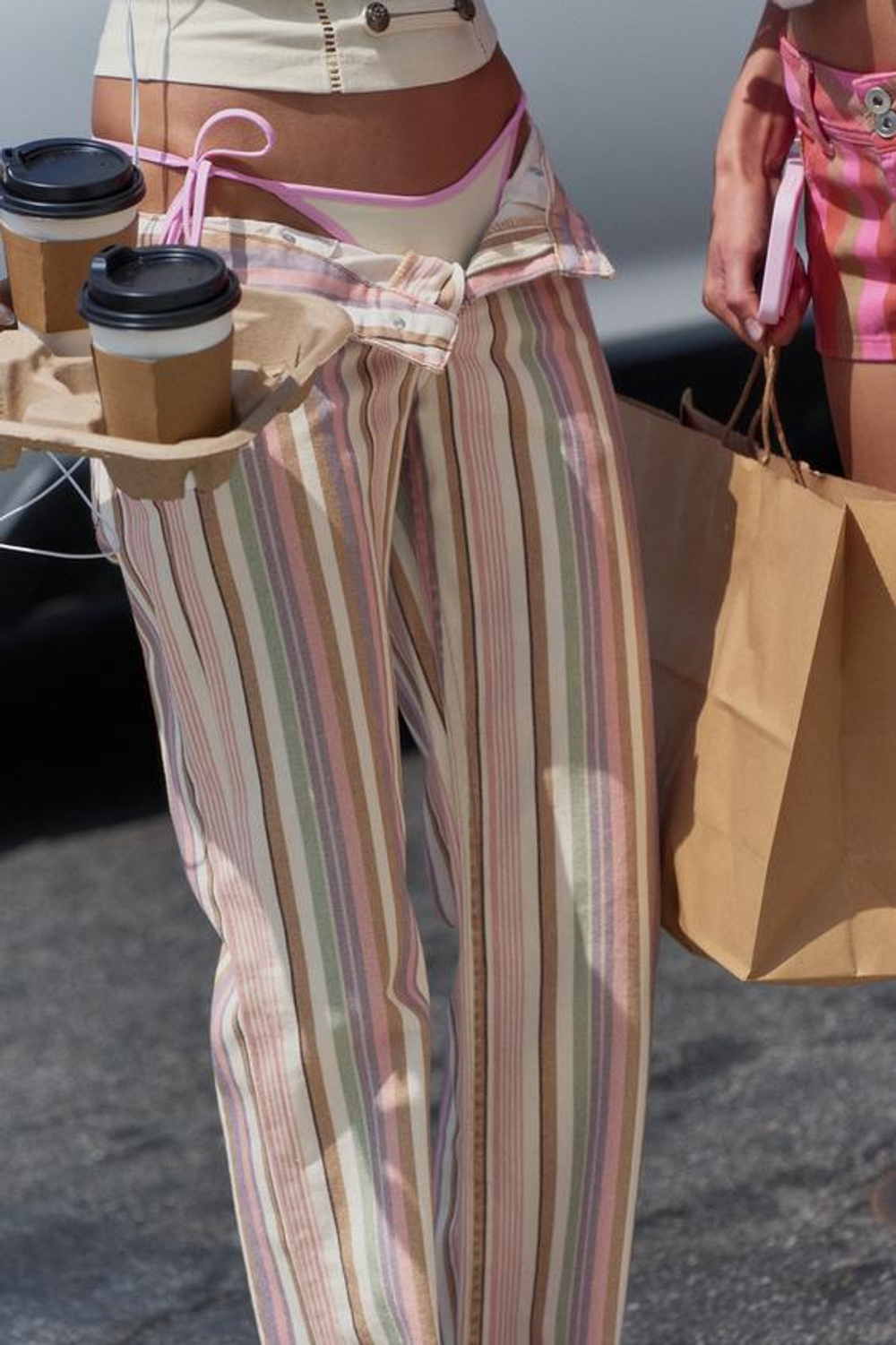 ZARA ДЖИНСЫ TRF WIDE LEG В ПОЛОСКУ С НИЗКОЙ ПОСАДКОЙ, ПОЛОСКИ