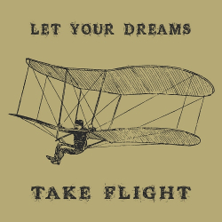 Print PewPewCat Let your dreams take flight для оливковой футболки