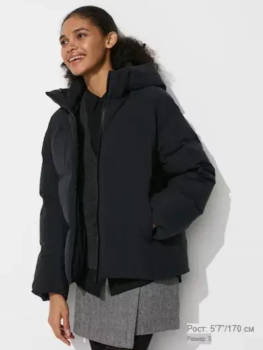 UNIQLO ПУХОВИК, ЧЕРНЫЙ