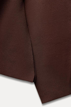 ZARA ОДНОТОННЫЙ ПРИТАЛЕННЫЙ КАРДИГАН, КОРИЧНЕВЫЙ