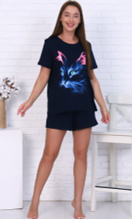 [m]Комплект женский шорты+футболка ТК-3386