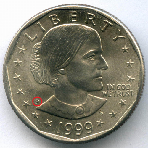1 доллар 1999 (P). США. Сьюзен Энтони. Медь с медно-никелевым покрытием AUNC