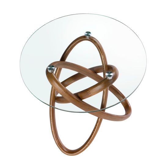 Приставной столик 2126/LT20051 из стекла и ореха