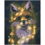 Алмазная мозаика на подрамнике с полным заполнением «МИР ЯРКИХ КРАСОК», огненный лис, 30*40 см