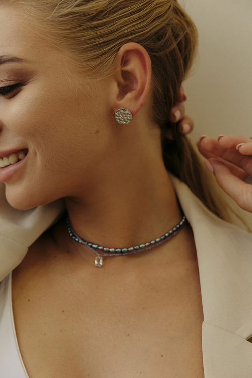 Серьги "Битые медальоны"