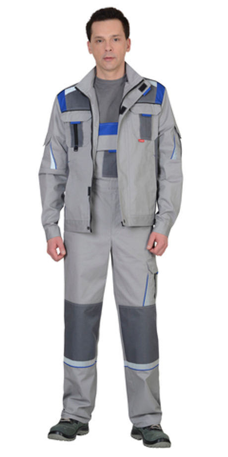 Куртка "СТАН" : св.серая со сред.-серым и васильковым