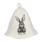 Шапка банная классическая с принтом «Зайка моя», цвет белый, (без упаковки)