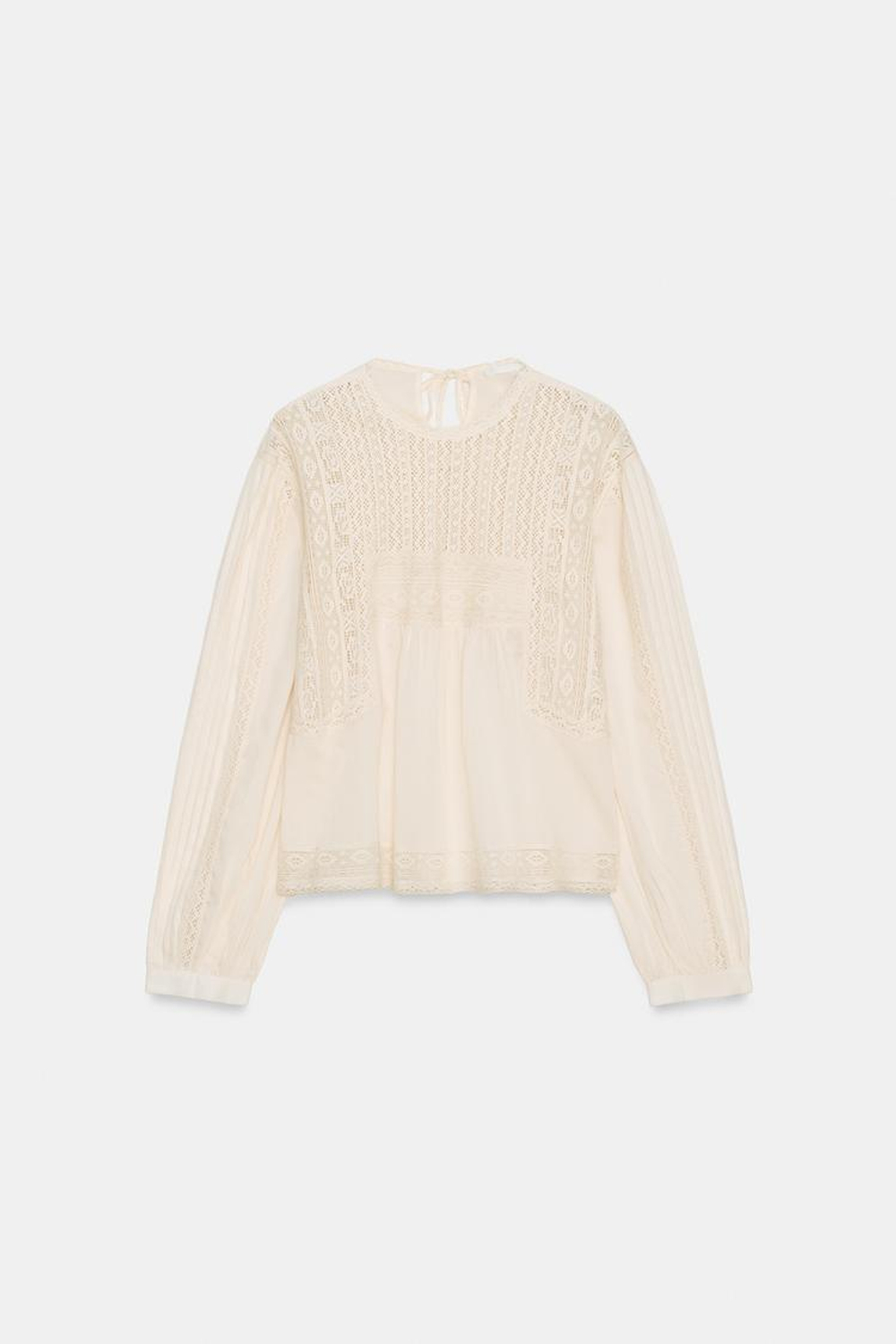 ZARA РУБАШКА С ВЫШИВКОЙ ZW COLLECTION, ЦВЕТ СЛОНОВОЙ КОСТИ