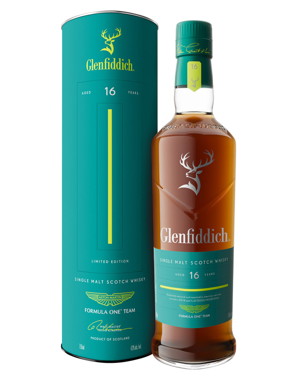 Виски Glenfiddich 16 Y.O. Aston Martin F1 0,7 л. В тубе