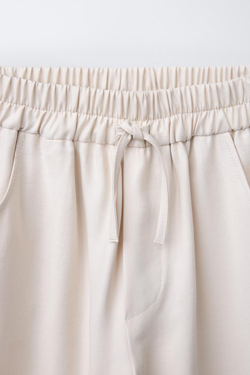 ZARA БРЮКИ СВОБОДНОГО КРОЯ, ЭКРЮ