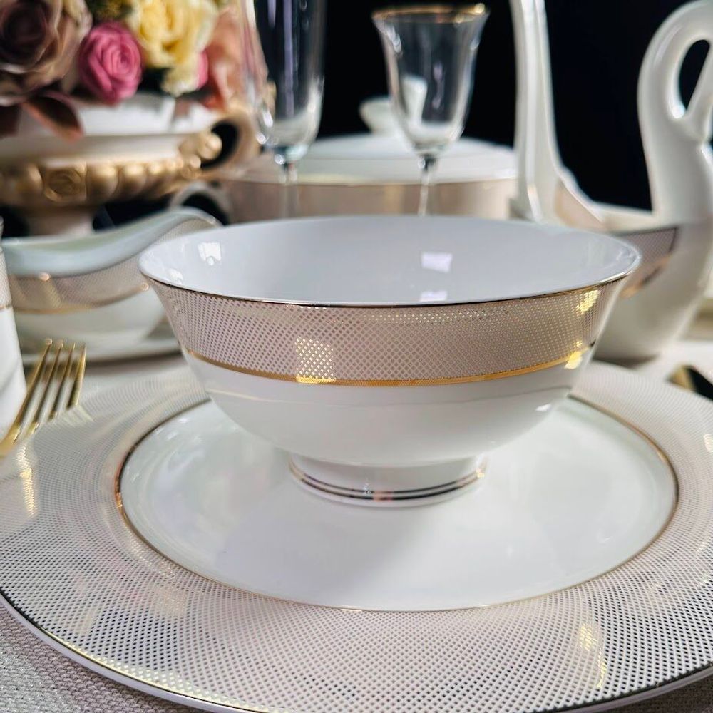 Lenardi 145-513 Салатник 15см ЗОЛОТАЯ СИМФОНИЯ в под.уп.(х30)Костяной фарфор