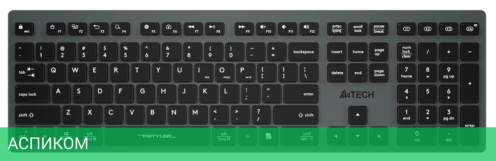 Клавиатура A4Tech Fstyler FBX50C серый