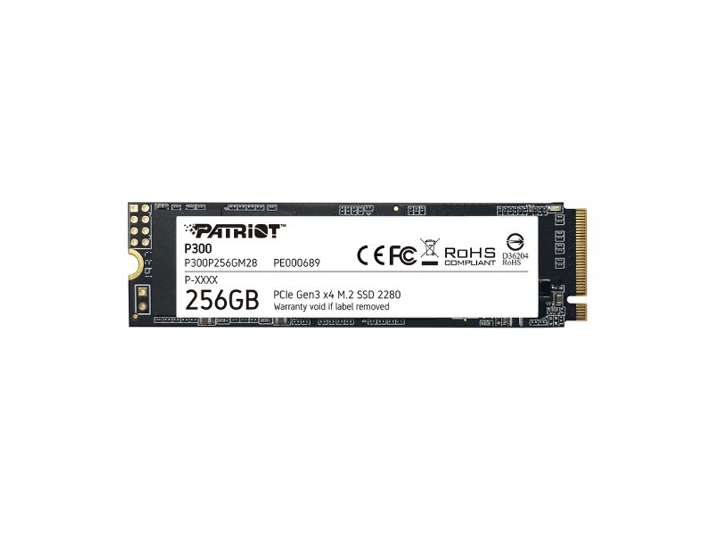 SSD накопитель Patriot P300 256ГБ, M.2 2280, PCIe 3.0 x4, NVMe [P300P256GM28]