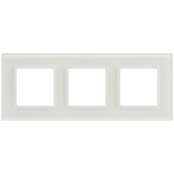 Рамка для розеток и выключателей ЭРА Elegance 14-5103-01М на 3 поста, стекло, белый матовый+бел.