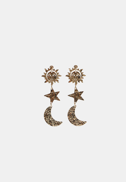 STRADIVARIUS Серьги «Солнце, луна и звезды», золотой