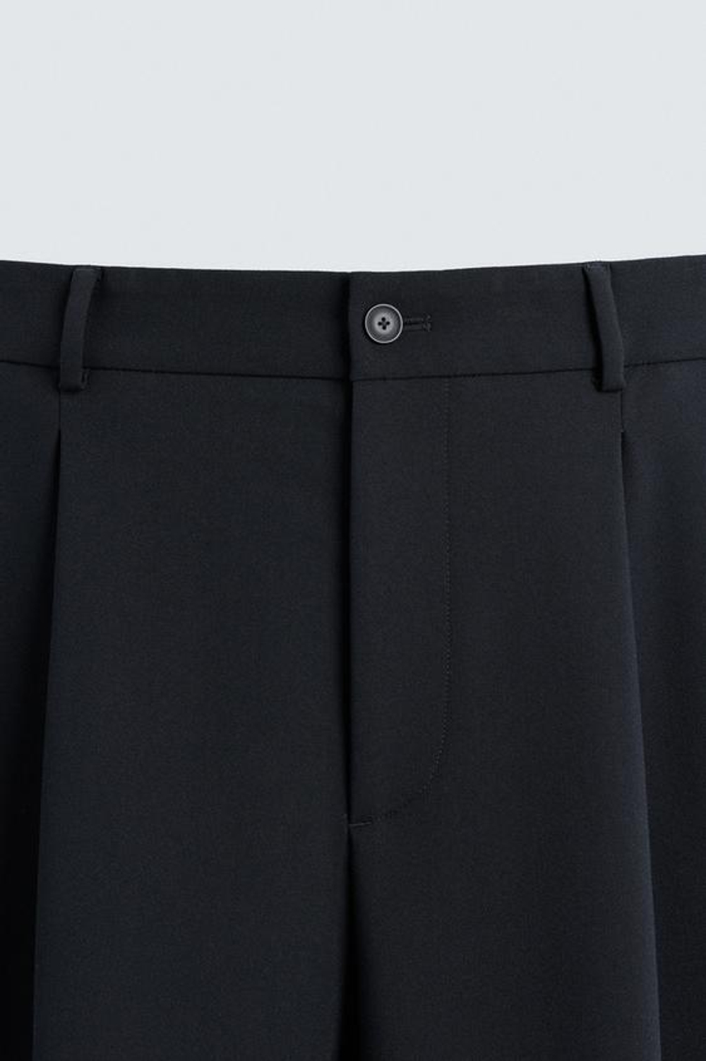 ZARA БРЮКИ RELAXED FIT СО СКЛАДКАМИ, МОРСКОЙ СИНИЙ