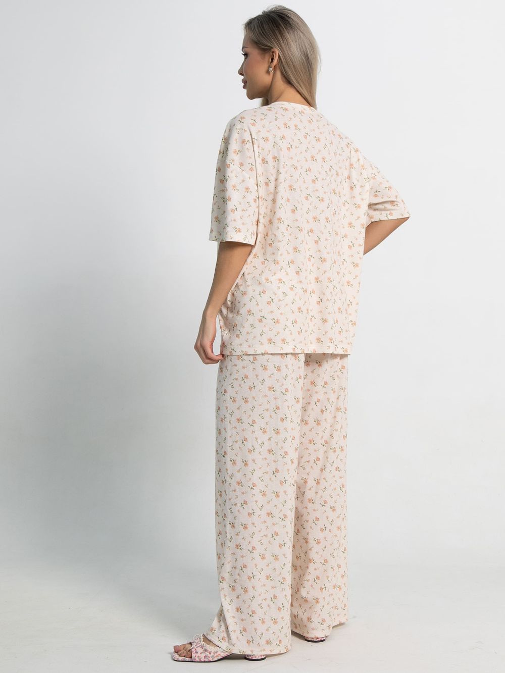 Костюм домашний с брюками Мона (бежево-розовый) К15211-1М LT Collection