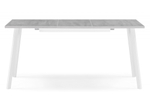 Стол деревянный Woodville Колон Лофт 120(160)х75 бетон светлый, белый матовый, ножки белые
