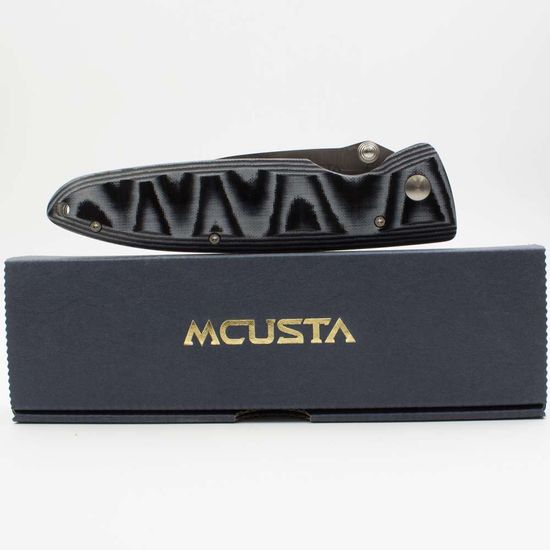 Складной нож Mcusta Damascus Basic Folder MC-0010D c клинком из стали VG-10 San Mai (Laminated Stainlesss Damascus) рукоять микарта