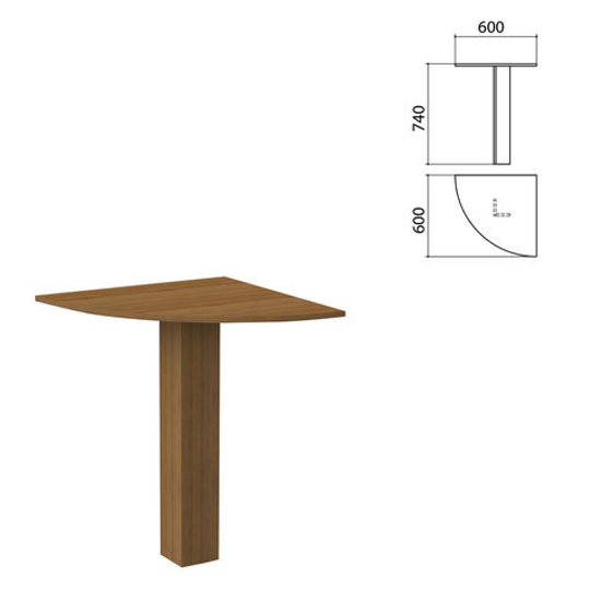 Стол приставной угловой "Бюджет", 600х600х740, орех французский, 402664-190
