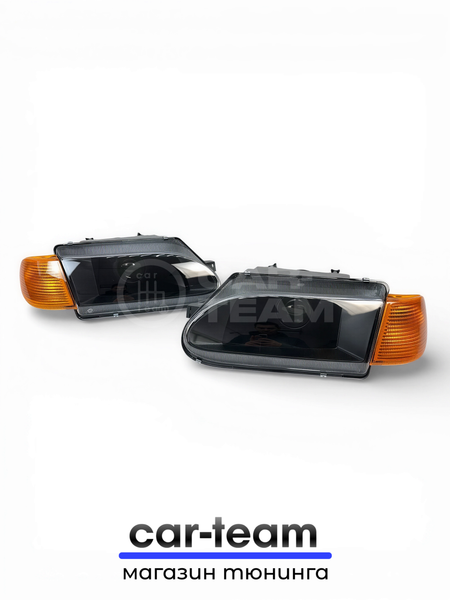 Фары на ВАЗ 2113, 2114, 2115 передние с Bi LED модулями 3.0 дюйма, желтые поворотники (под ключ)