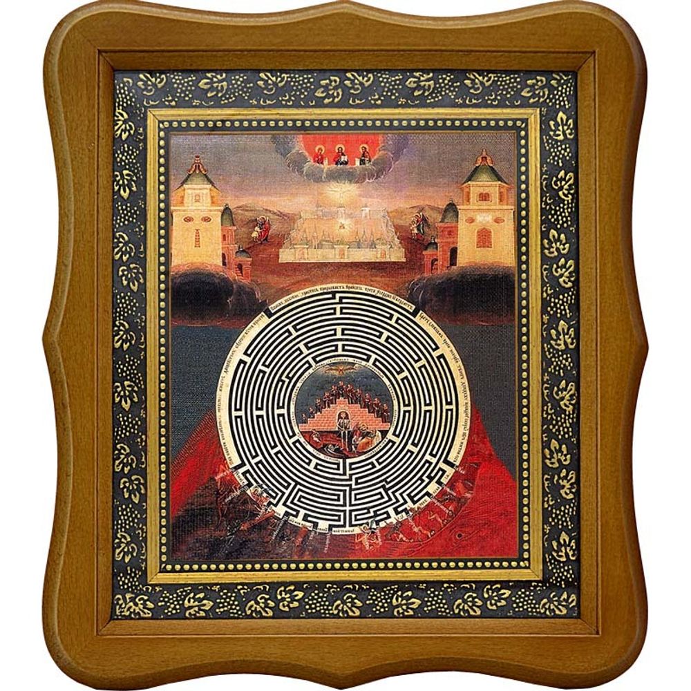 Лабиринт духовный. Икона на холсте.