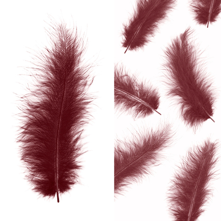 Перья бургундия 30 шт