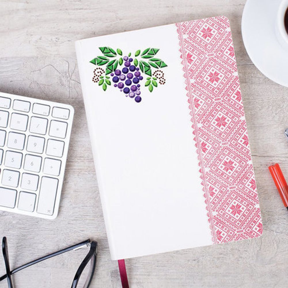 Наклейки готовые из страз ВИНОГРАД, 2 декоративных элемента, 9,5х15,5 см, ОСТРОВ СОКРОВИЩ, 661559