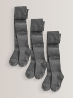 Колготки хлопоквые для девочки Next 799-274, 3 шт., Серый