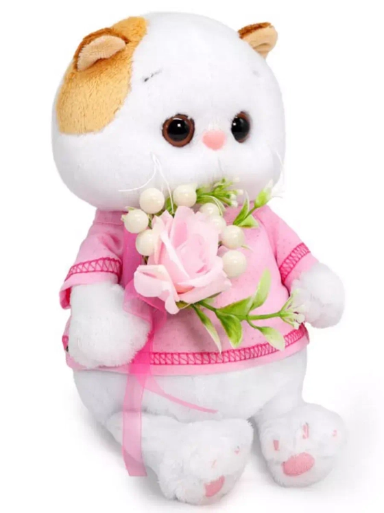 Мягкая игрушка Кошечка Ли-Ли Беби с букетом из ягод 20 см