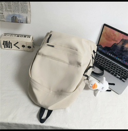 Рюкзак женский мужской городской школьный без брелка, белый