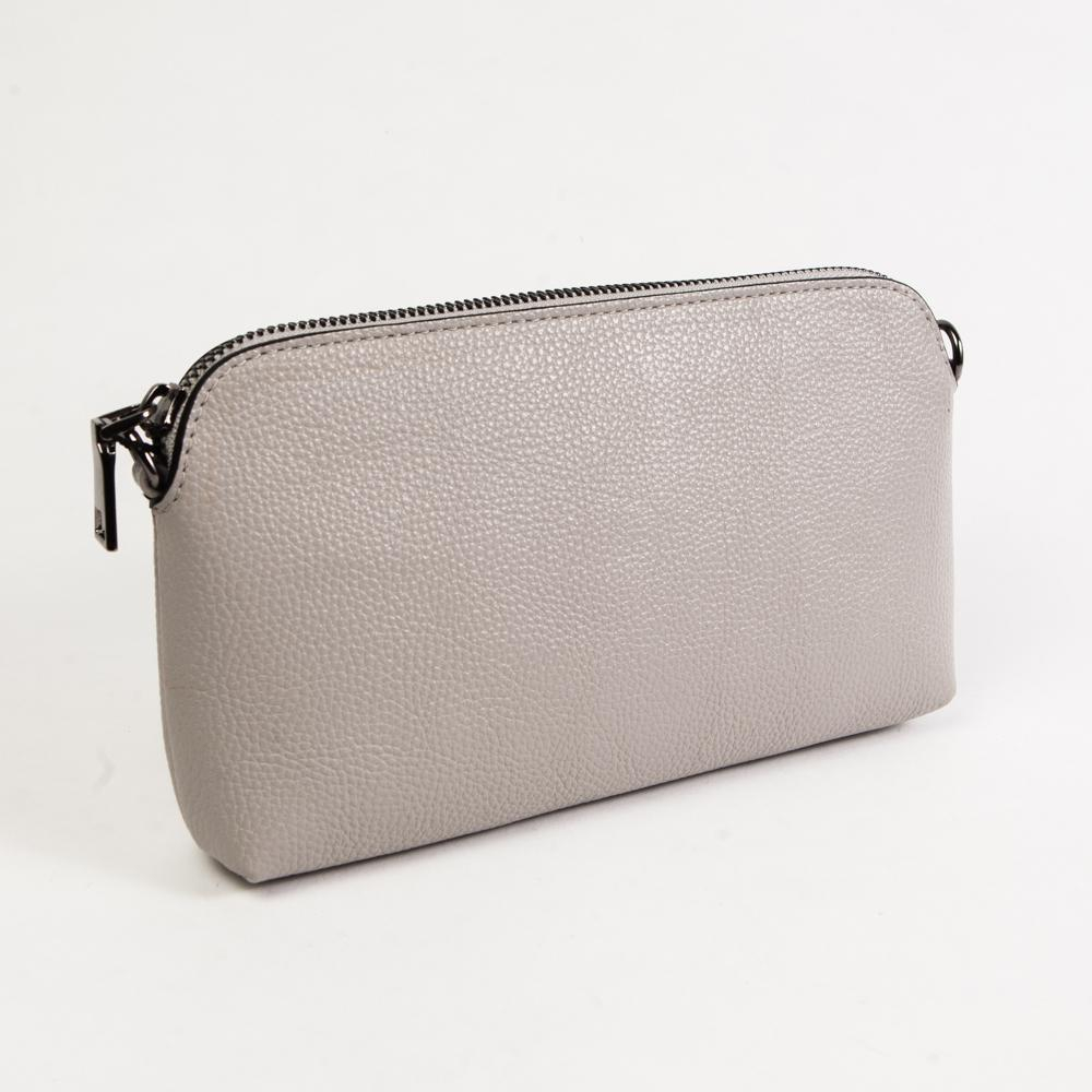 Маленький стильный женский повседневный клатч сумочка светло-серого цвета из экокожи Dublecity DC802-4 Light grey