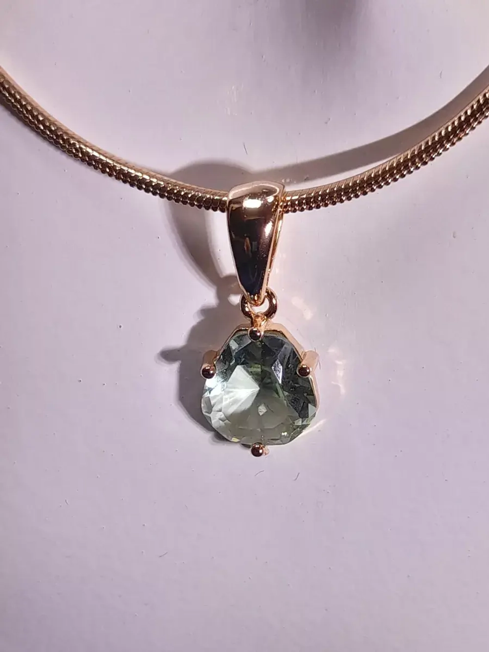 Подвеска "Подвеска форма Капля, цвет мятный, золото"