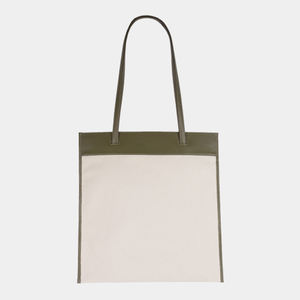 Шоппер Antibes из канвы и кожи теленка, оливкового цвета