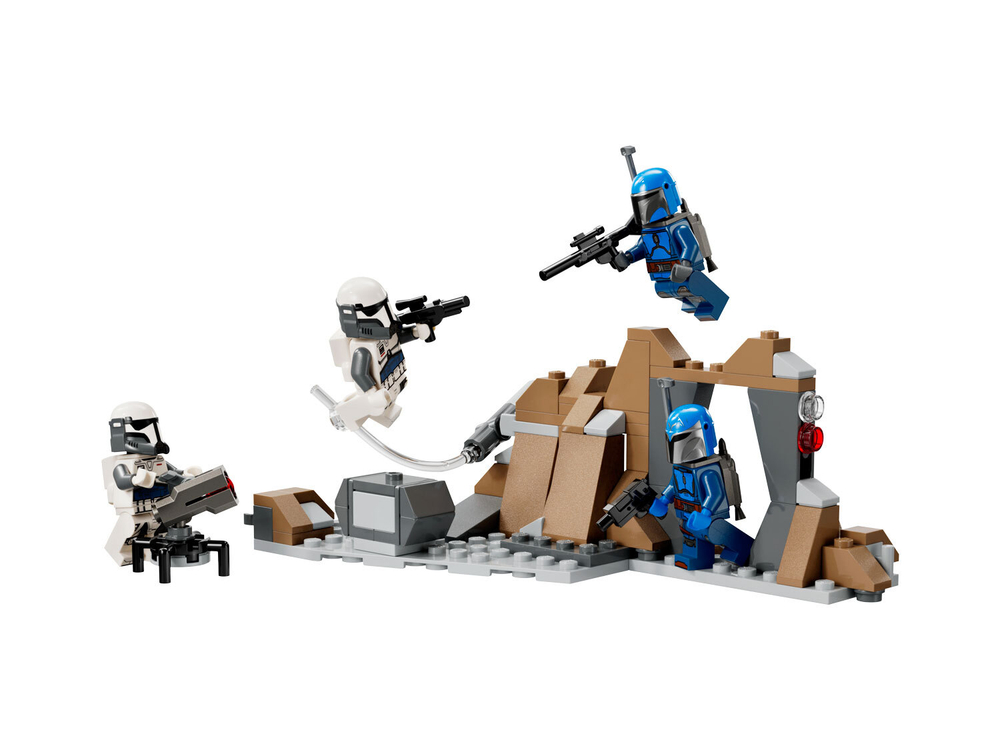 LEGO Star Wars 75373 «Боевой набор: засада на Мандалоре» — минифигурки и техника