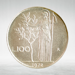 Italy 100 Lire 1972 R "Minerva Standing – Large Type", AU